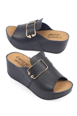 Capone Outfitters Mules - Dark blue - Wedge