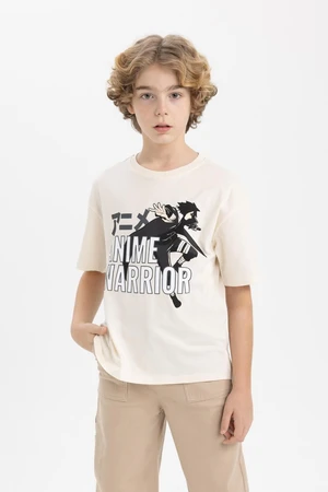 DEFACTO Boys Oversize Fit Crew Neck Printed Short Sleeve T-Shirt