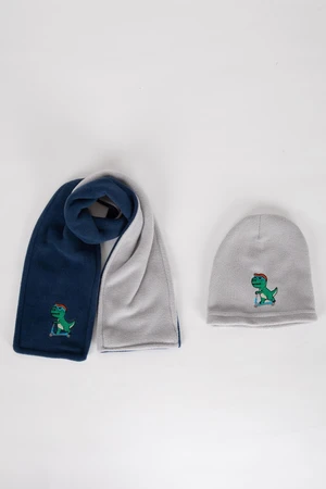 DEFACTO Baby Boy 2-Piece Fleece Scarf Beanie Set