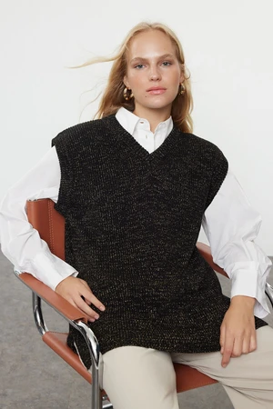 Trendyol Black V-Neck Knitwear Sweater