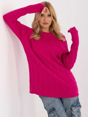 Fuchsia sweater with long sleeves