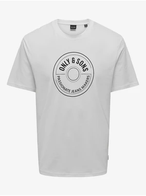 Men's White T-Shirt ONLY & SONS Lamer Life - Men