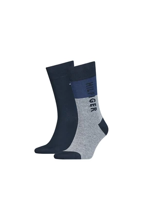 Tommy Hilfiger Ponožky - TH MEN SOCK 2P TOMMY ONE ROW sivomodré