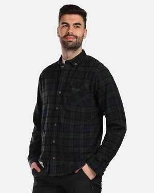 Men's sports flannel shirt Kilpi FLANNY-M Dark green