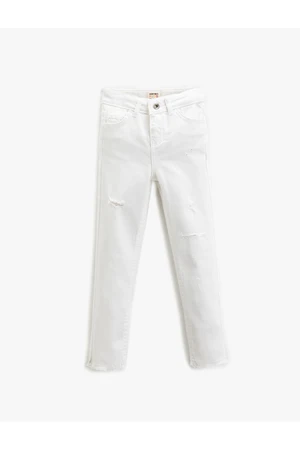 Koton Basic Jeans Trousers 5-Pocket Slim Fit Worn.