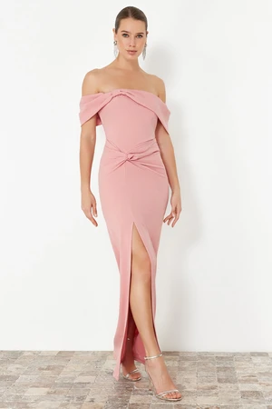 Trendyol Dusty Rose Woven Long Evening Dress