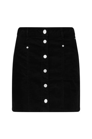 Tommy Jeans Skirt - TJW CORD BUTTON THRU MINI SKIRT black