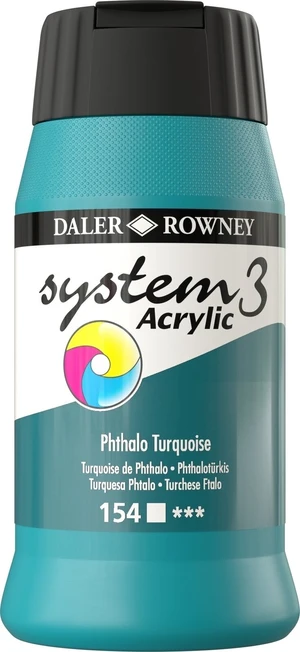 Daler Rowney System3 Akrylová farba Phthalo Turquoise 500 ml 1 ks