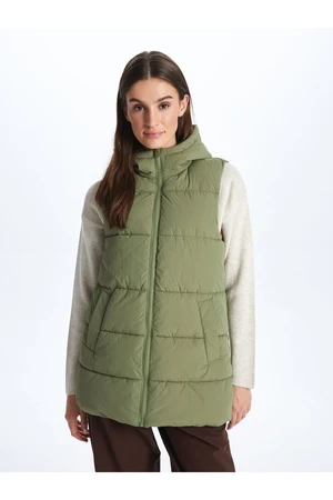 LC Waikiki Women's Hooded Plain Puffer Vest