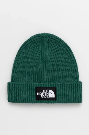 Čiapka The North Face TNF Logo Box Cuffed Beanie zelená farba, z tenkej pleteniny, NF0A3FJXNL11