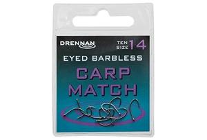 Drennan háčky bez protihrotu Eyed Carp Match Barbless vel. 18