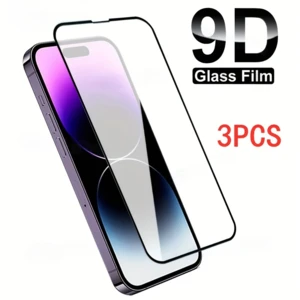 3PCS 9D Tempered Glass For Apple IPhone 14 13 15 12 11 Pro Max Screen Protector IPhone X XR XS Max 7 8Plus Protective Film