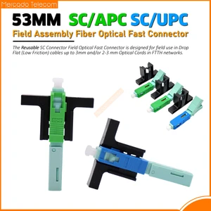 Wholesales SC APC UPC Fiber Optic Quick Connector SC FTTH Tool Cold Connector Tools 53MM SM Single-Mode Optical Fiber Connector