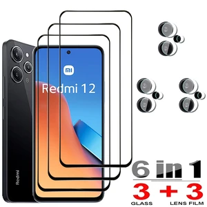 HD Protective Glass For Xiaomi Redmi 12 C Screen Protectors Redmi Note 12 S Pro Plus 5G Tempered Glass & Camera Lens Film Redmi12 Pelicula Cristal Templado Redmi 12C 12R Note12S Anti-Scratch Phone Front Film