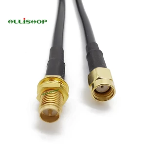 ALLISHOP RP SMA Male to RP SMA Female Nut Bulkhead Crimp Coax Cable Jumper Pigtail 50cm RG58 Extension Cord