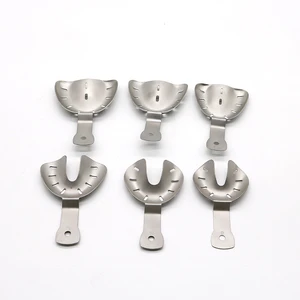 1 Set Dental Impression Trays Stainless Steel Edentulous Jaw Impression Tray S/M/L Teeth Holder Trays Dentistry Lab Instrument