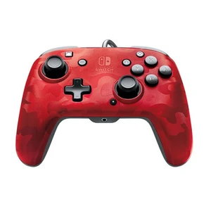 PDP Faceoff Deluxe + Audio Wired Controller for Nintendo Switch, camo red