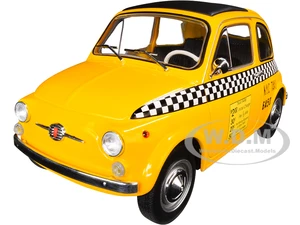 1965 Fiat 500 L "NYC Taxi" New York City Yellow 1/18 Diecast Model Car by Solido