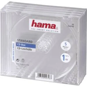 Standardní obal na CD, sada 5 ks transparentní (š x v x h) 140 x 124 x 10.4 mm Hama