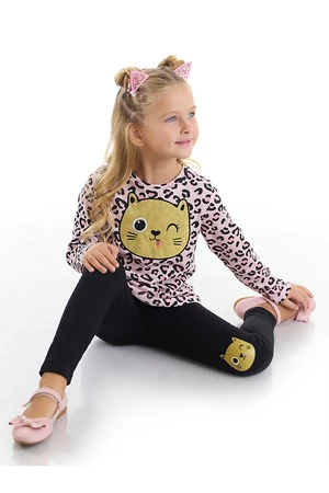 Denokids Glittery Leopard Girls' Tunic Leggings Set