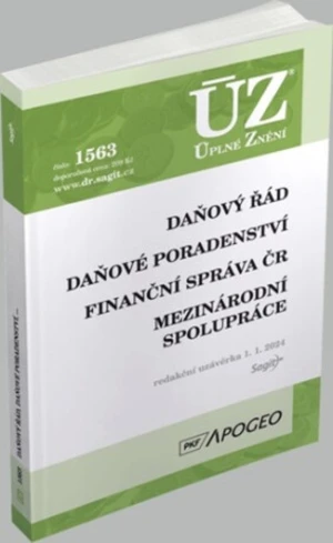 ÚZ 1563 Daňový řád, Finanční správa, Daňové poradenství, Platby v hotovosti