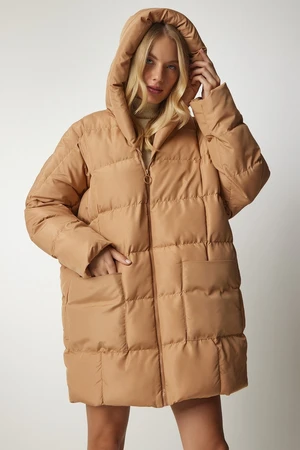 Happiness İstanbul Dámske sušienky s kapucňou oversized puffer kabát