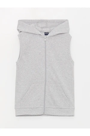 LC Waikiki Basic Boys' Zippered Vest with a Hoodie.