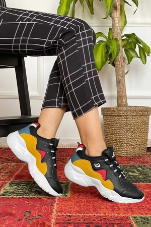 DARK SEER Women's Black Mustard Sneakers