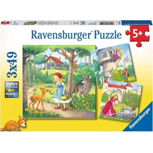 Ravensburger Puzzle Červená čiapočka a princezny 3 x 49 dielikov