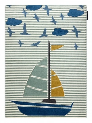 Dětský kusový koberec Petit Sail boat green-160x220