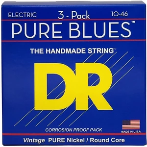 DR Strings PHR-10 Pure Blues 3-Pack Corde Chitarra Elettrica