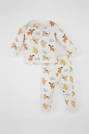 DEFACTO Baby Boy Printed Long Sleeve Pajama Set