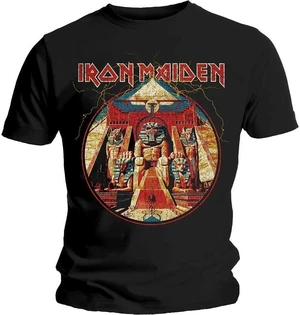 Iron Maiden T-shirt Powerslave Lightning Circle Unisex Black S