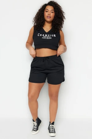 Trendyol Curve Black Thin Knitted Shorts