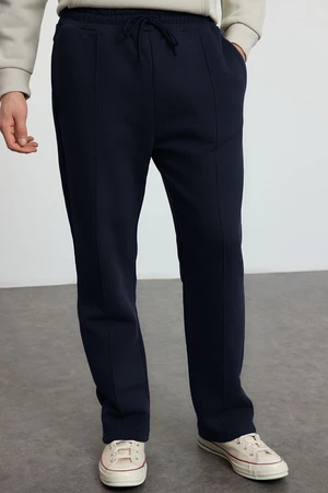 Trendyol Navy Blue Regular/Straight Cut Stitch Detailed Sweatpants