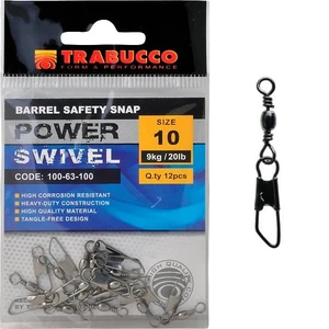 Trabucco obratlík s karabínou barbel safety snap 12 ks- veľkosť 12