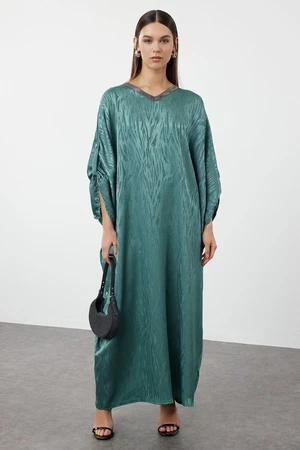 Trendyol Green Jacquard Patterned Woven Cap & Abaya & Abaya