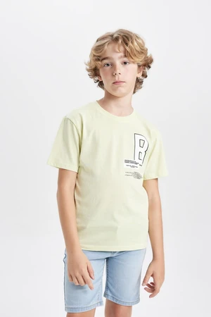 DEFACTO Boy's Crew Neck Printed Short Sleeve T-Shirt