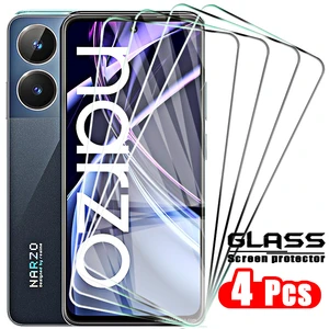 4pcs Full Cover Glass for Realme Narzo N55 50 50a 50i Prime 30a 30i 30 Pro Tempered Glass Screen Protector Film 50 30 A I Prime