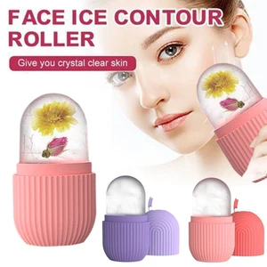 Reusable Icing Cooling Ice Massage Cups Cold Massage Roller Freezable Face Massager For Muscle Cold Therapy Skin Care Tools