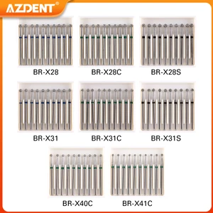 AZDENT Dental Diamond Bur 1.6mm FG Burs for High Speed Handpiece Ball Round Type Speed 450,000r/min