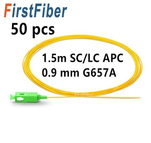 1.5m SC APC fiber pigtail LC APC fiber Pigtail Simplex 9/125 Single Mode Fiber Optic Pigtail - 0.9mm PVC Jacket