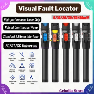 Fiber Optic Cable Tester Pen 10/20/30mw FTTH Visual Fault Locator SC,FC,ST Optical Fiber Test Tool 2.5mm Interface VFL