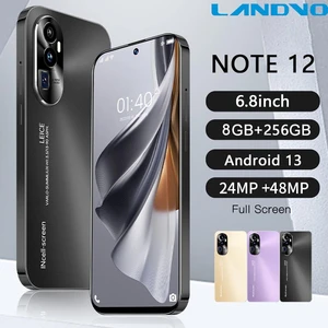 LANDVO Cell phone Note 12 Global version smart phone 6.8inch mobile phones celulares original telephone 8GB+256B Dual SIM