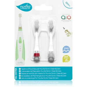 Nuvita Sonic Clean&Care Replacement Brush Heads náhradní hlavice pro sonický bateriový zubní kartáček pro miminka Sonic Clean&Care Medium Red/White 2