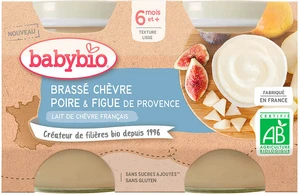 BABYBIO Brassé z kozího mléka hruška fík 2 x 130 g