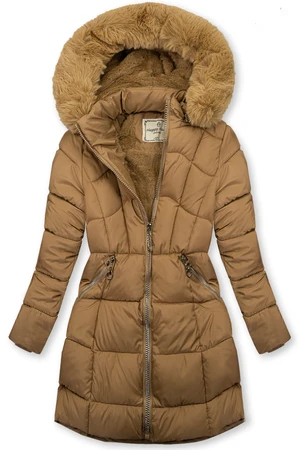 Winterjacke für Mädchen mit Handschuhen Beige