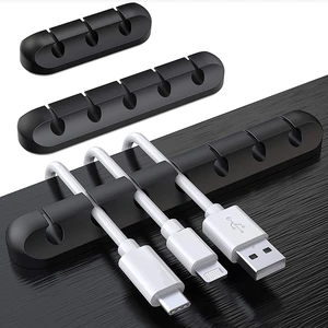 Silicone Cable Organizer USB Winder Desktop Tidy Management Clips Holder For Mouse Keyboard Earphone Headset