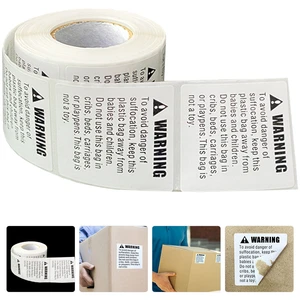 Suffocation Labels Self-adhesive Warning Decals Stickers Kids Packing Shipping Paper Child Blank Flags