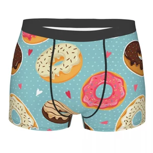 Men's Underwear Underpants Cartoon Donuts With Colorful Glazing Men Boxer Shorts Elastic Male Panties